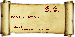 Banyik Harald névjegykártya
